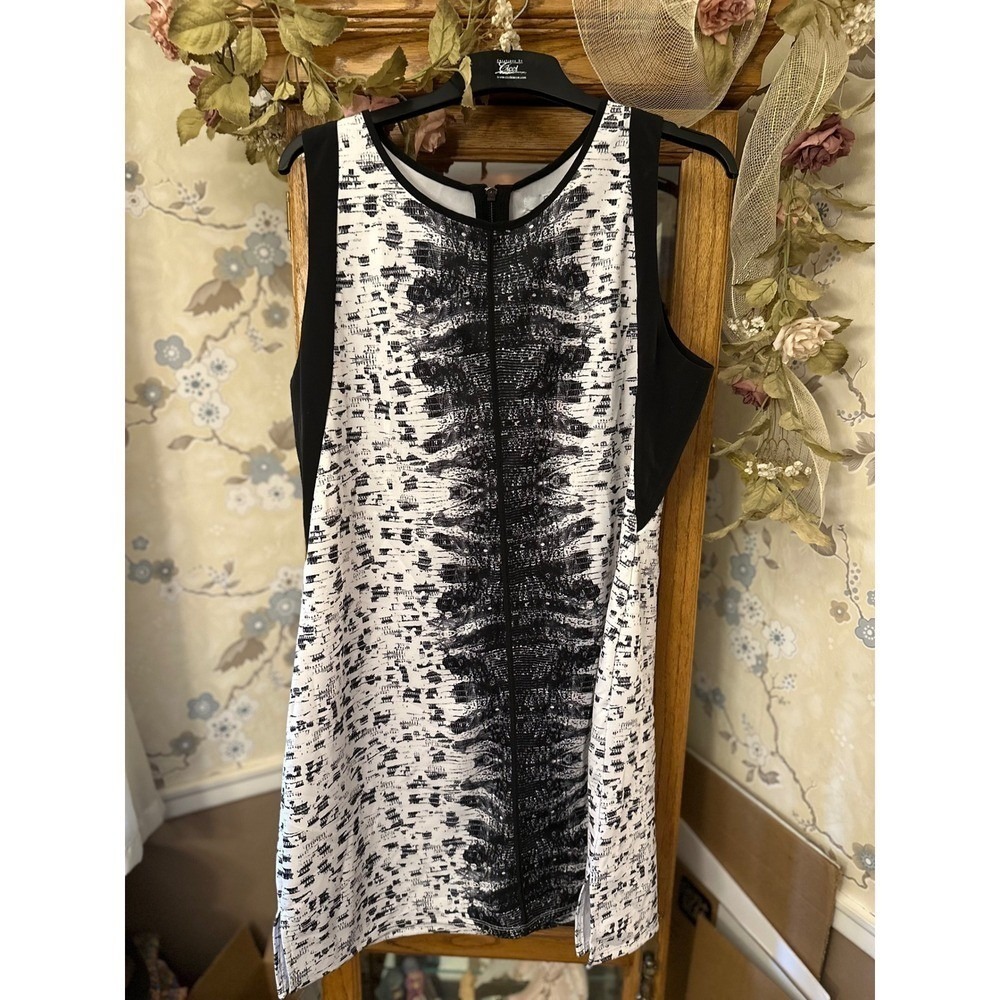Reed Dress Black & White Sleeveless Lined Woman's XL Contemporary Party Dress